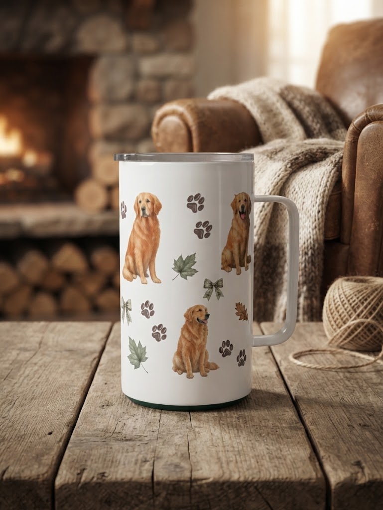 Tasse camping Golden retriever