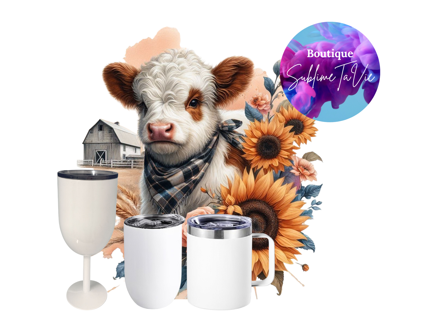 Tasse vache tournesol