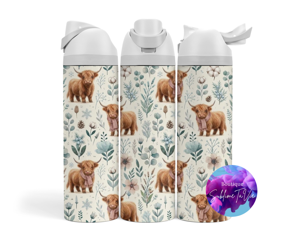 Tasse isotherme Owa - vache Highlands hivernale