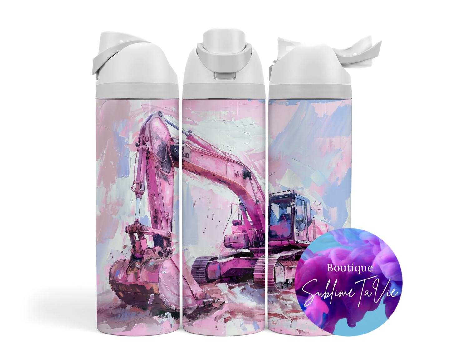 Tasse isotherme Owa - Machinerie lourde rose