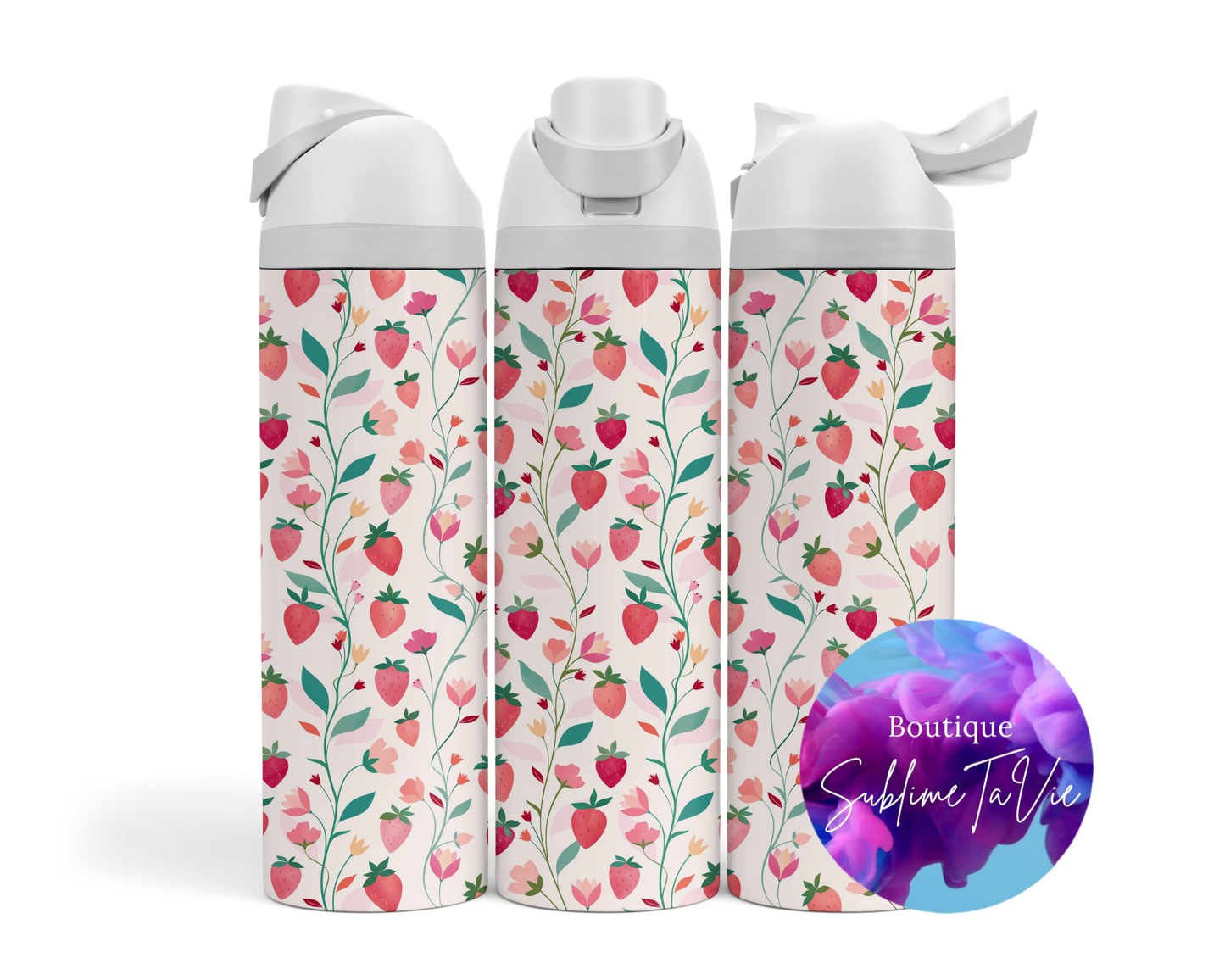 Tasse isotherme Owa - Fraise délicate