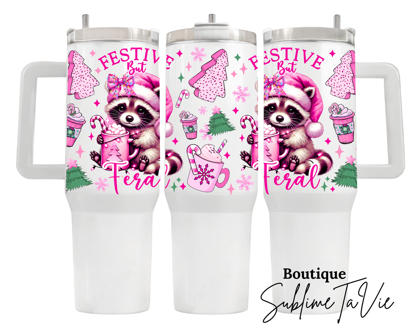 Tumbler 40oz raton noël