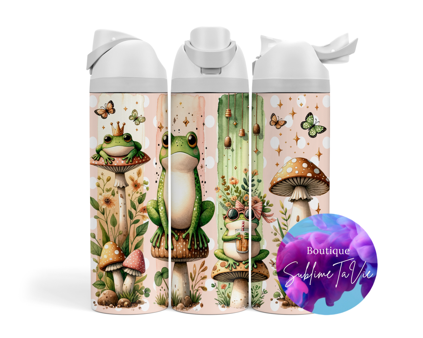 Tasse isotherme Owa - Grenouille sur champignons