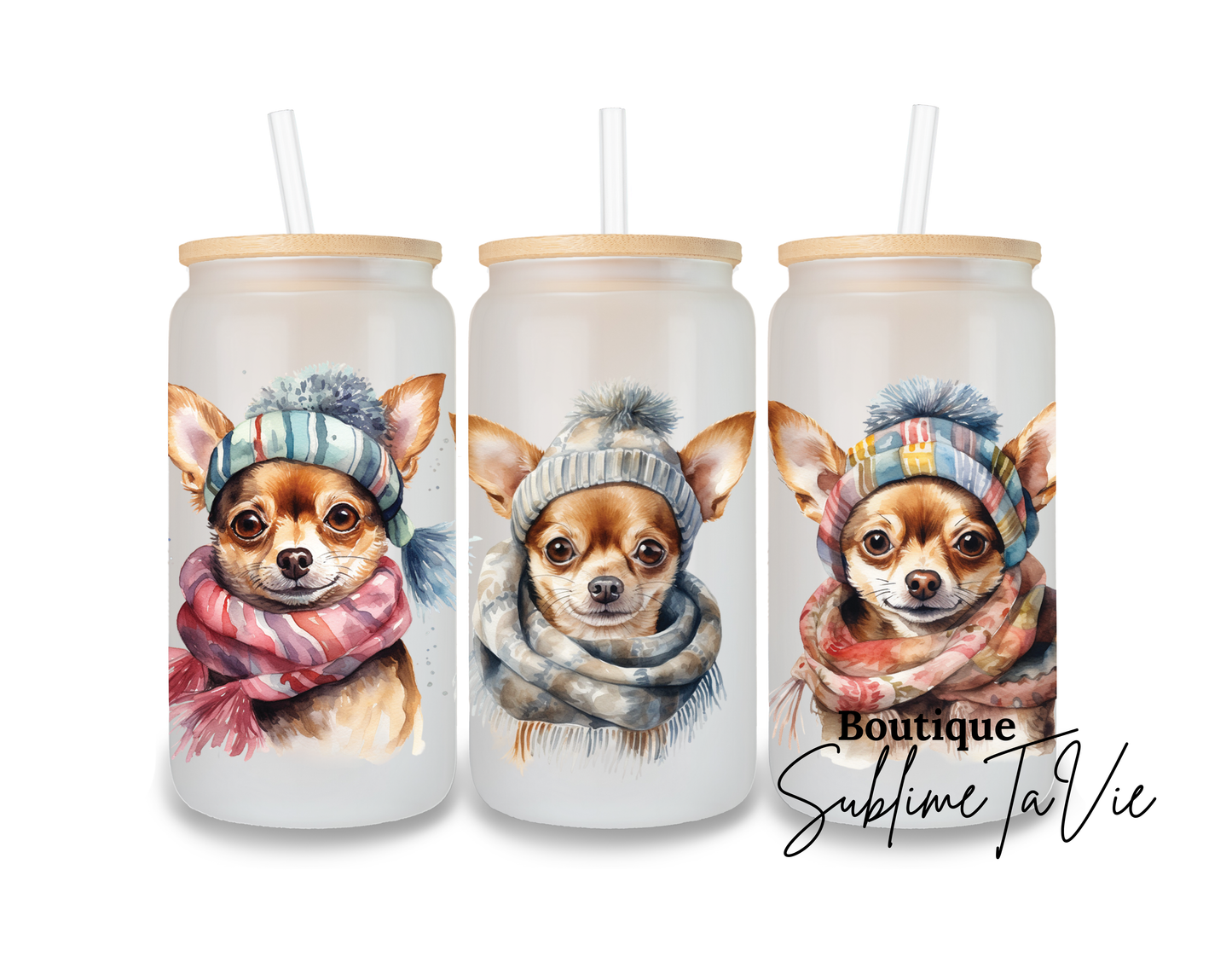 Gobelet givré chihuahua hiver