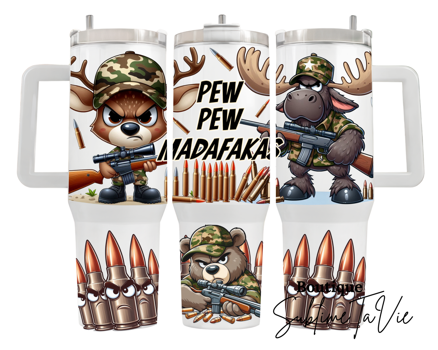 Tumbler 40oz humour chasseur