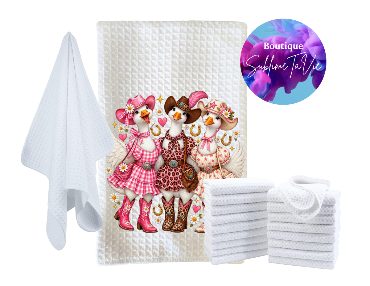 Serviette de cuisine oie cowgirl