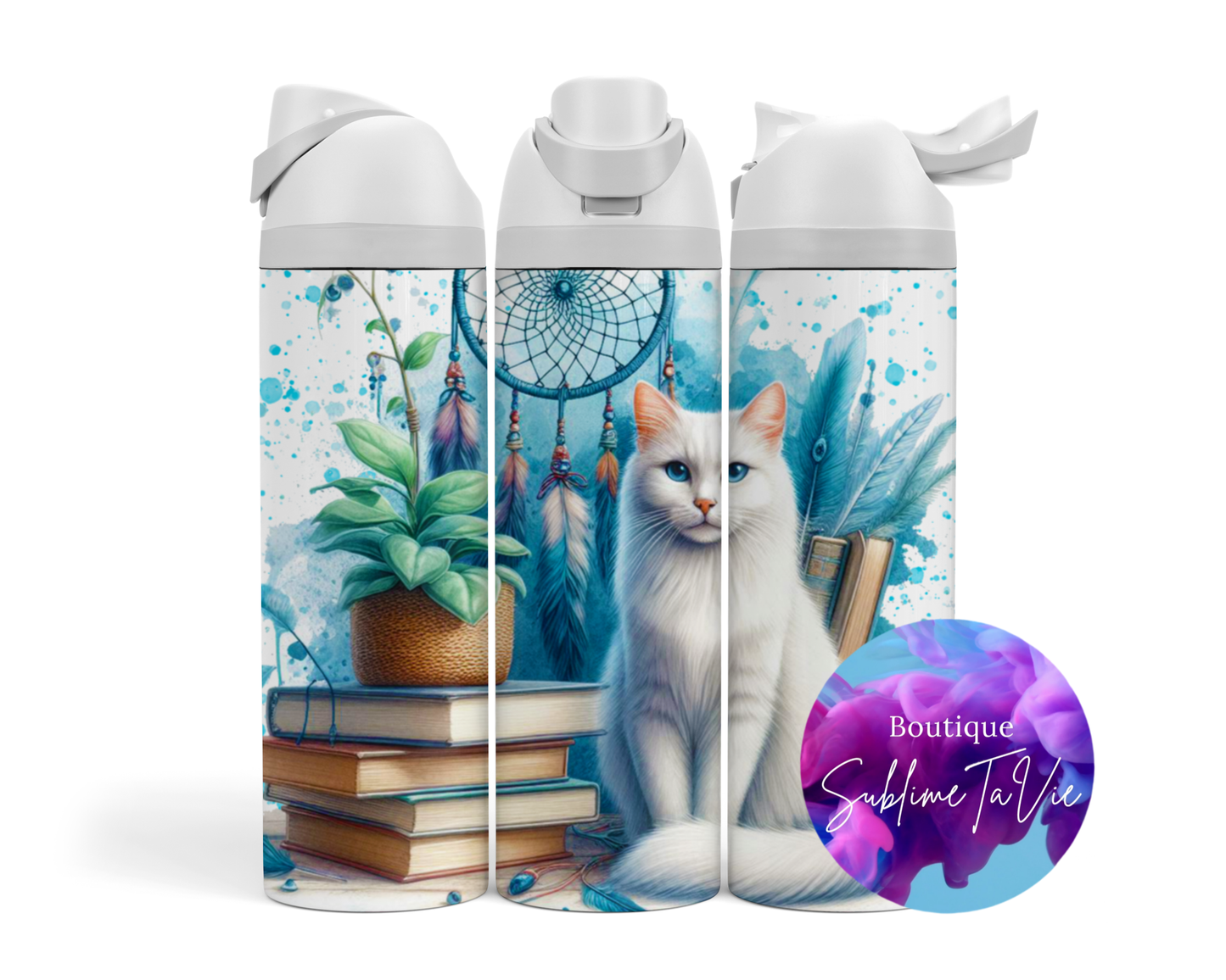 Tasse isotherme Owa - Chat blanc