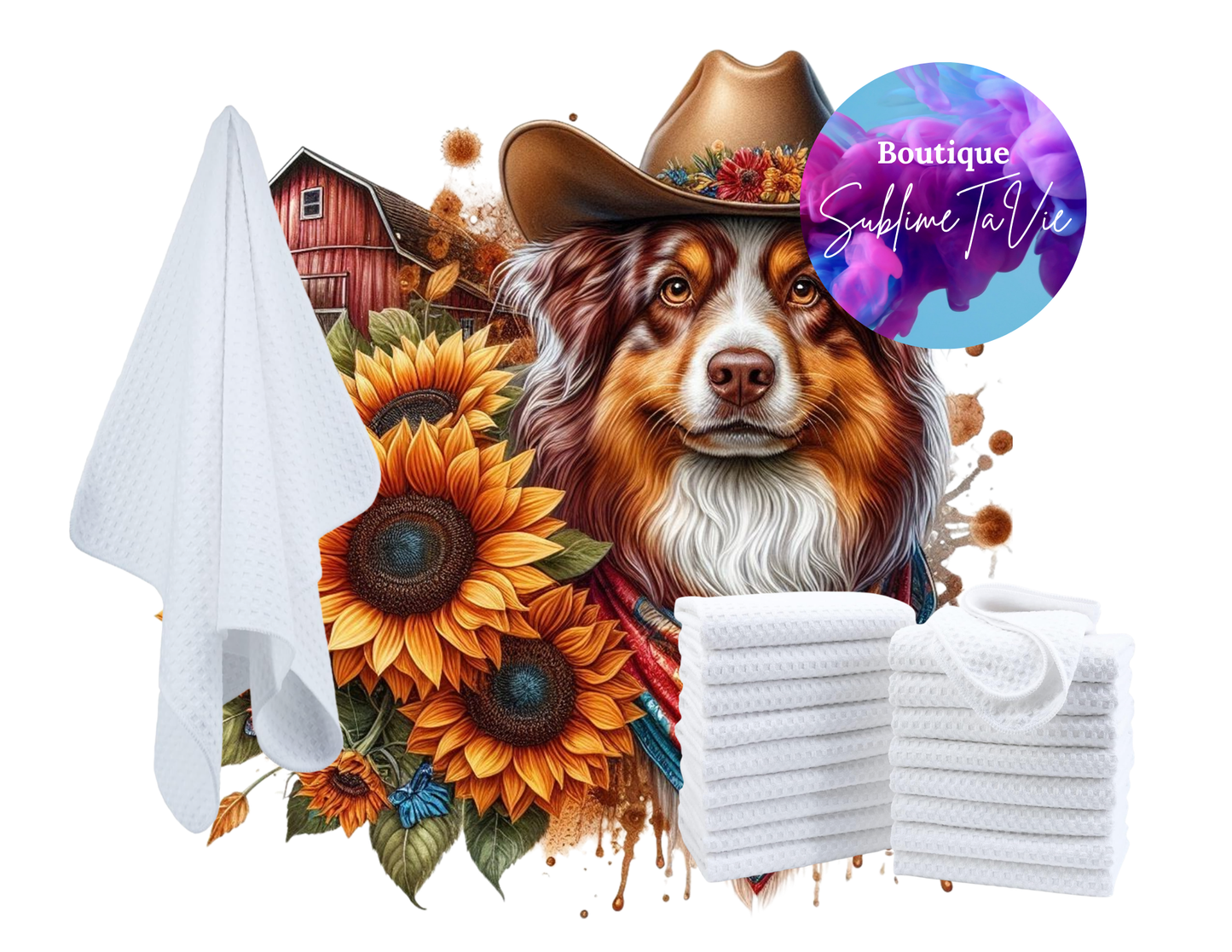 Serviette de cuisine berger australien