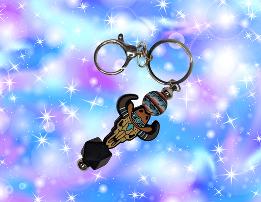 Porte clés crâne boho