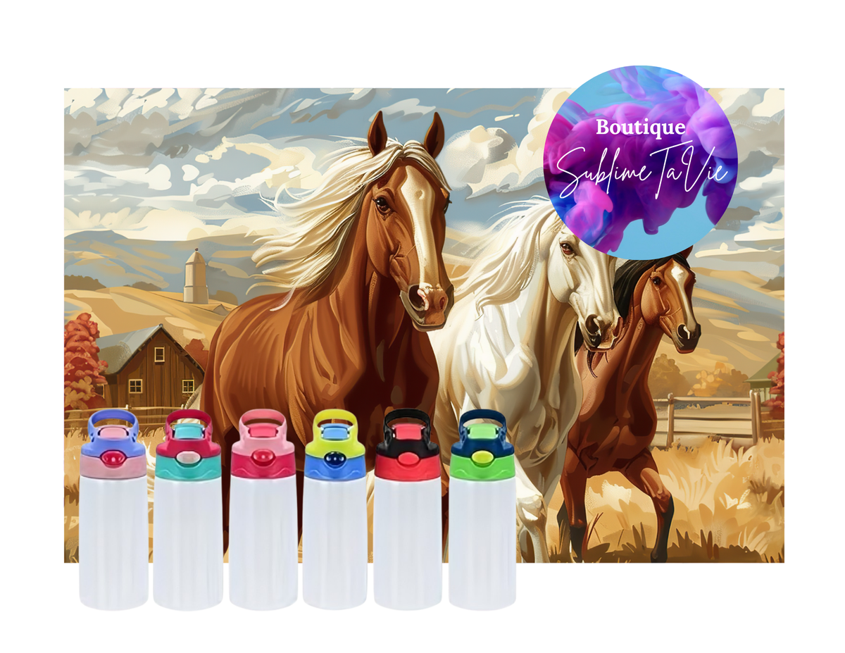 Tasse isotherme enfants chevaux