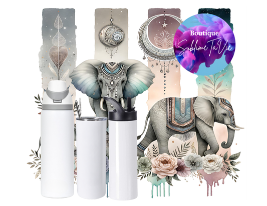 Tasse isotherme éléphants bohème