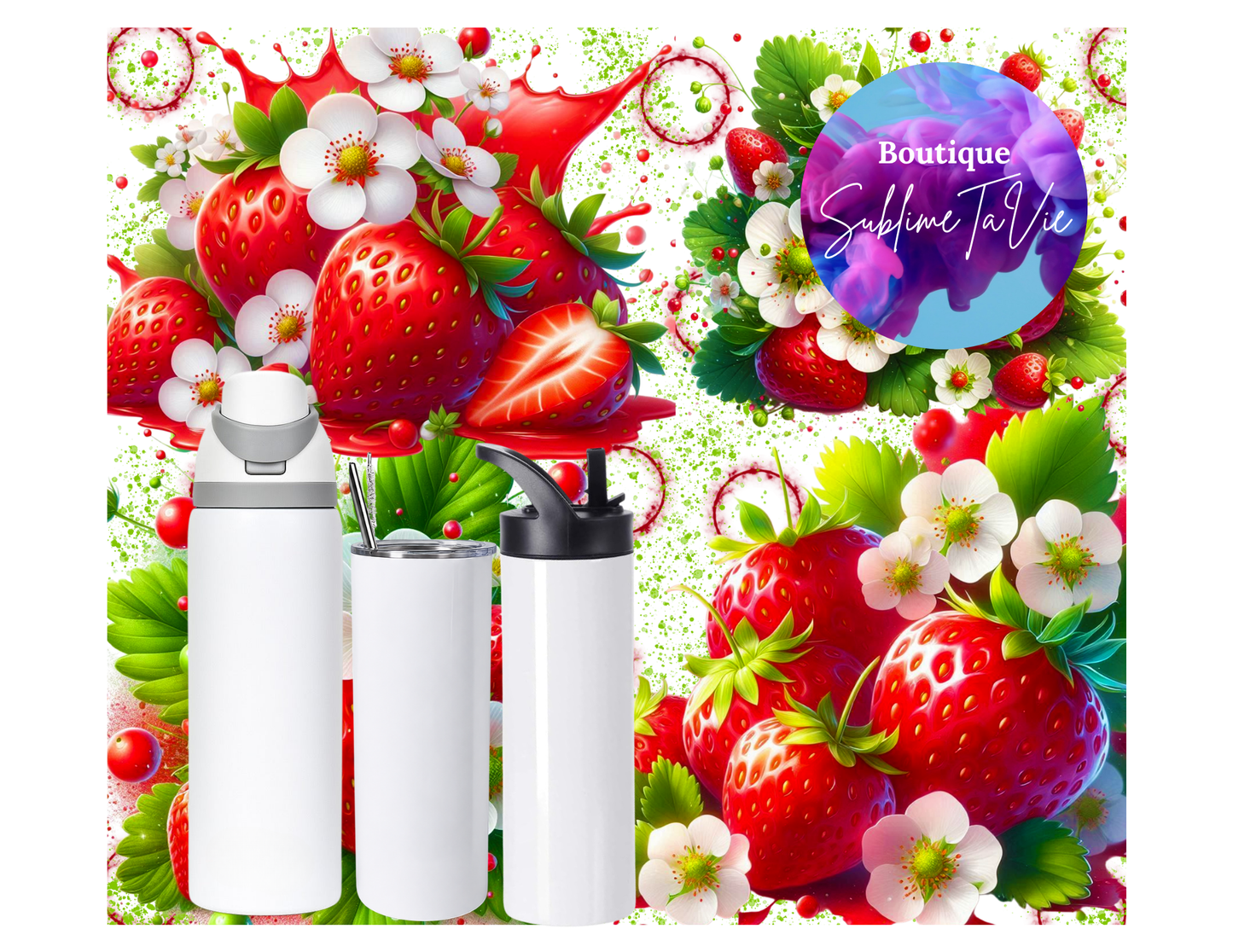 Tasse isotherme fraises juteuses