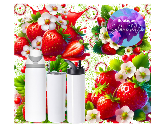 Tasse isotherme fraises juteuses