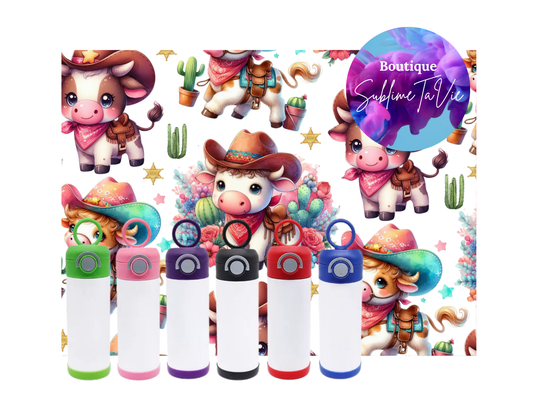 Tasse isotherme enfant vache cowgirl