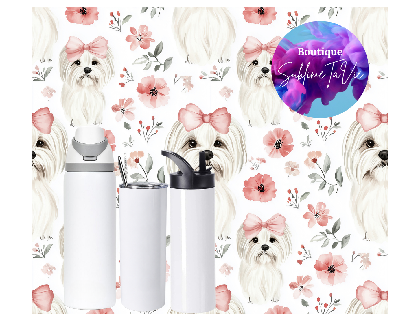 Tasse isotherme chien blanc