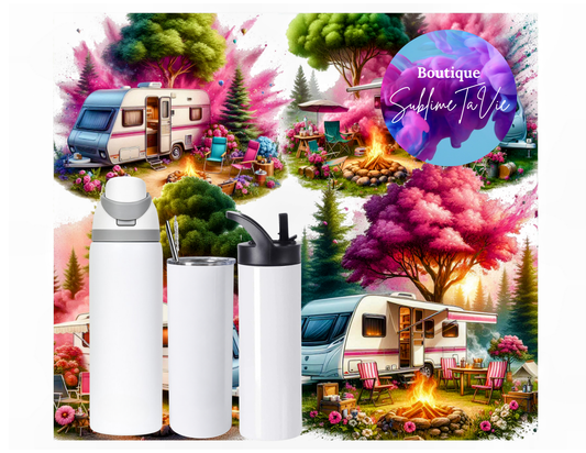 Tasse isotherme camping rose
