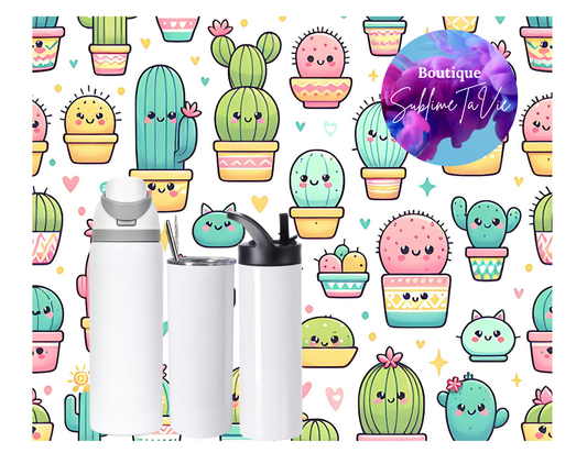 Tasse isotherme mignon cactus