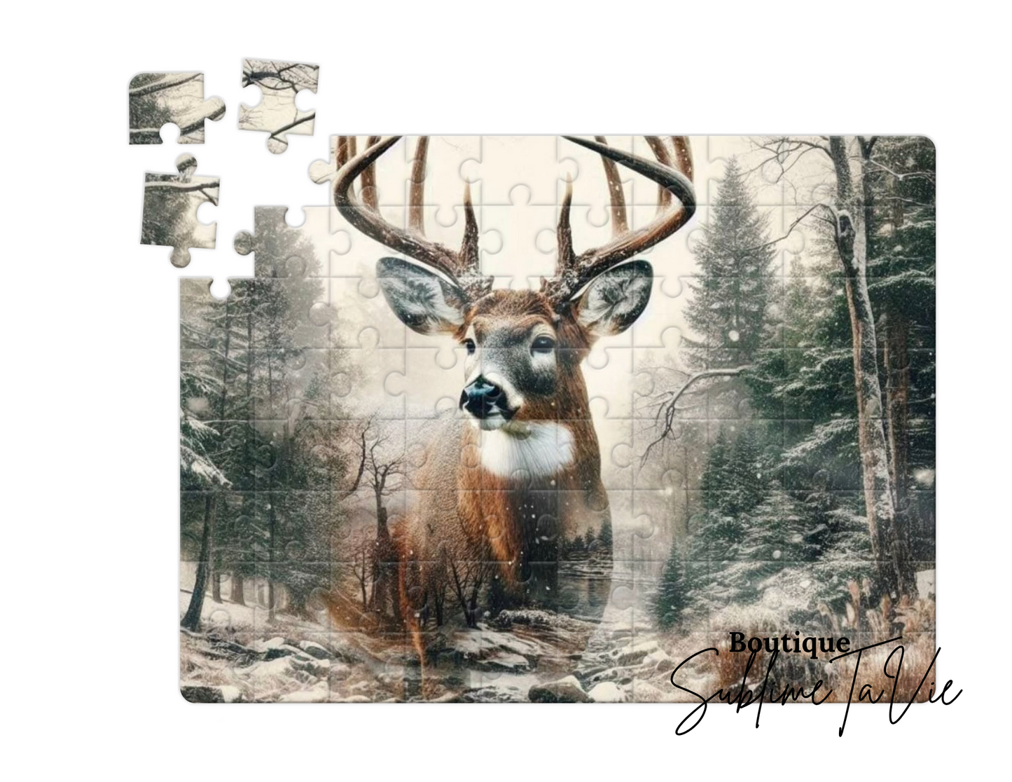 Casse-tête 80 pièces cerf hiver