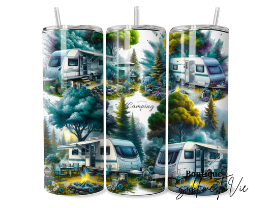 Tumbler camping bleu