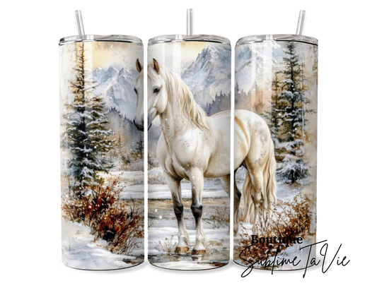 Tumbler cheval blanc neige