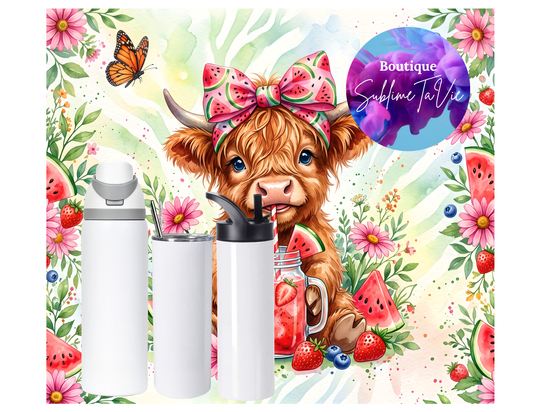 Tasse isotherme vache melon d'eau