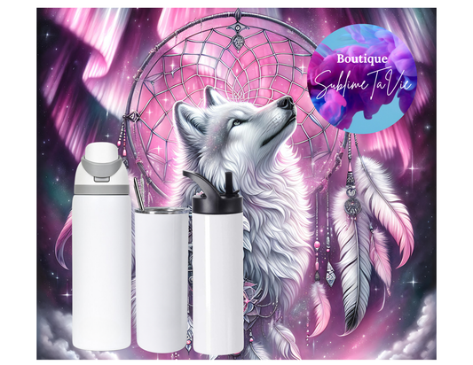 Tasse isotherme loup boho