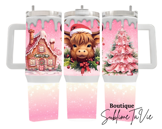 Tumbler 40oz vache noël