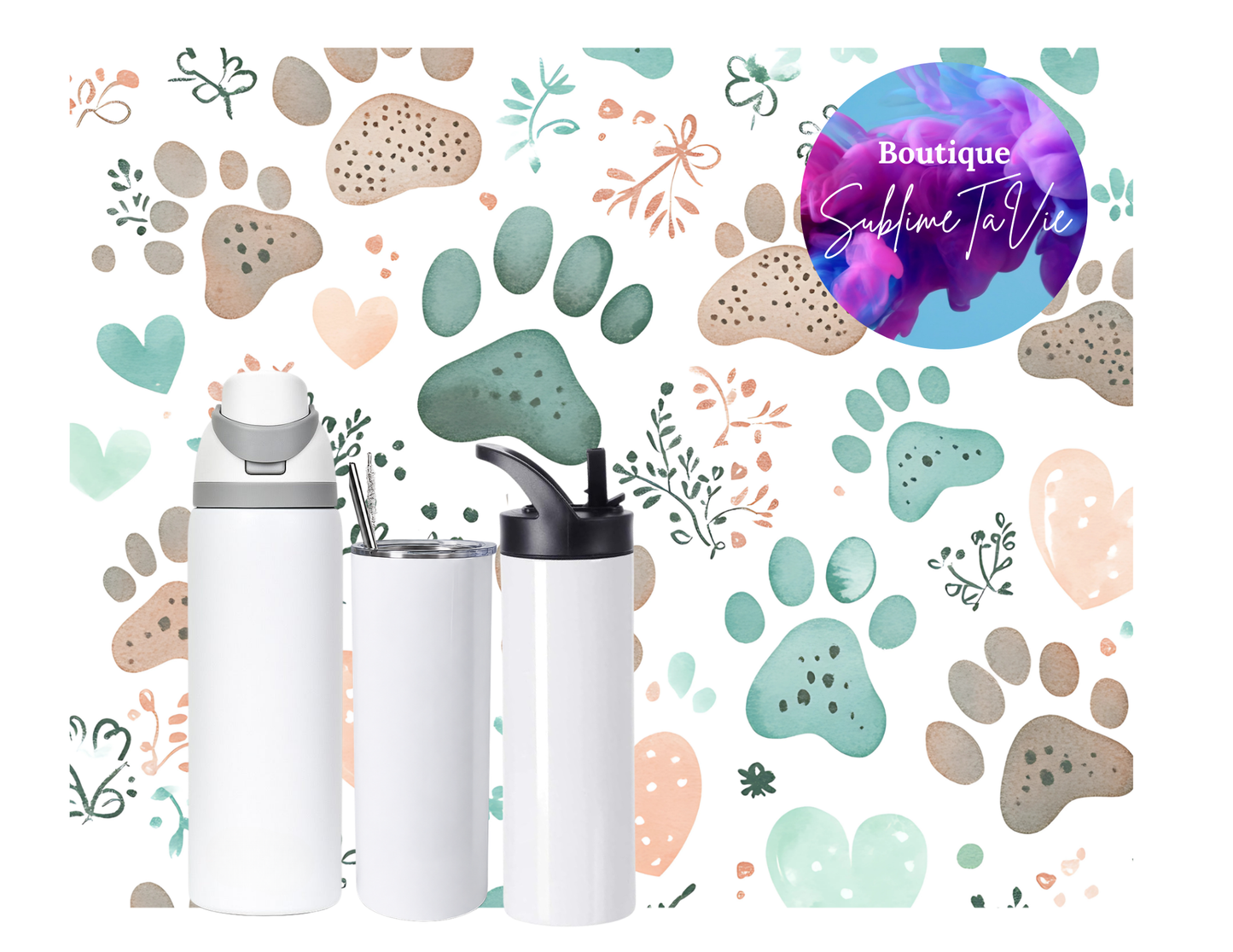Tasse isotherme pattes de chien