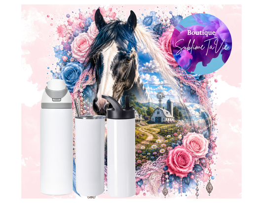 Tasse isotherme cheval magnifique