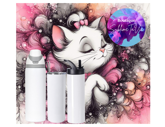 Tasse isotherme chat blanc