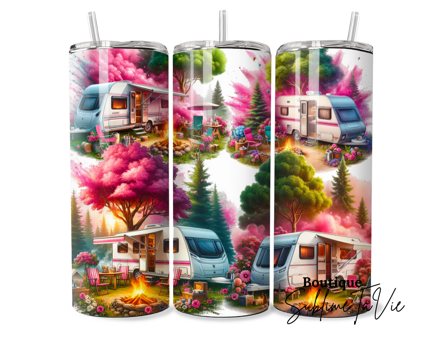 Tumbler camping rose