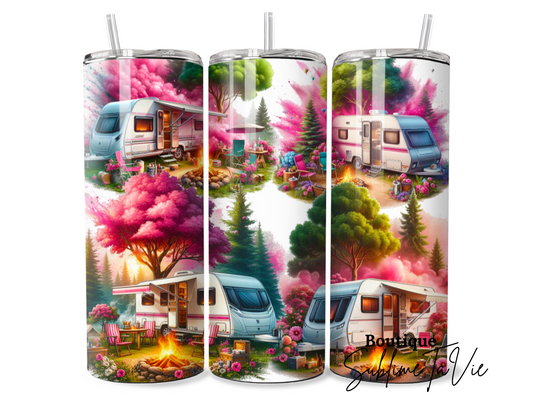 Tumbler camping rose