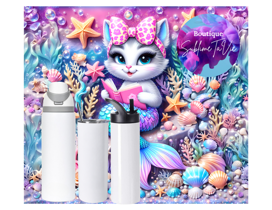 Tasse isotherme chat sirene