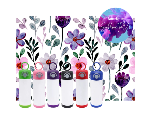 Tasse isotherme enfant fleurs mauve