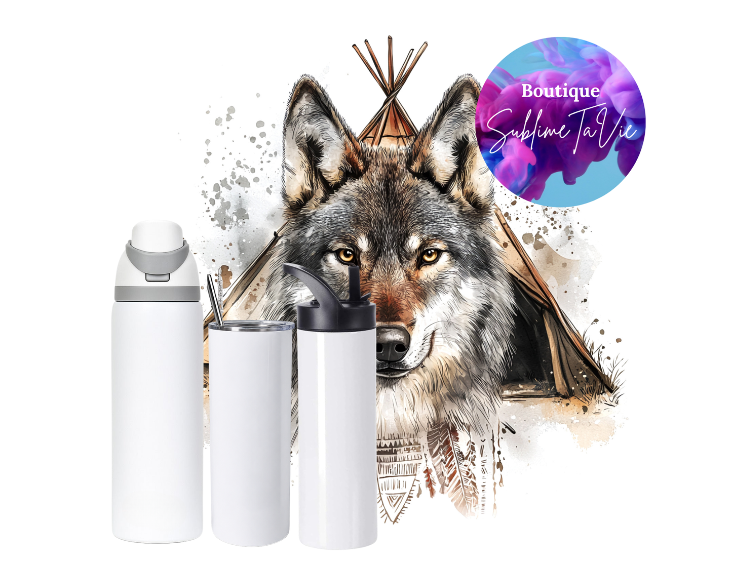 Tasse isotherme loup