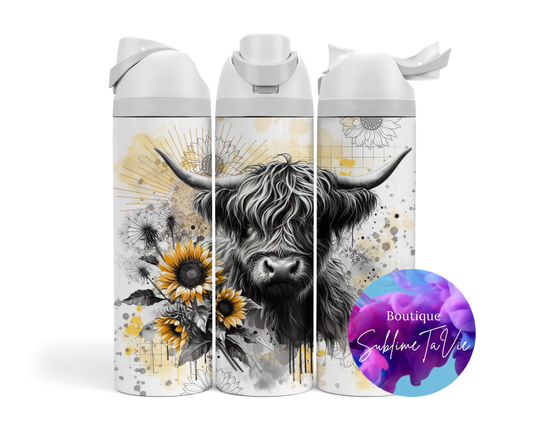 Tasse isotherme Owa - vache Highland jaune