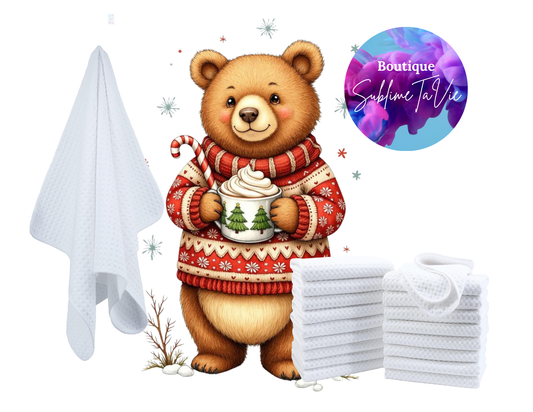 Serviette de cuisine ours Noël