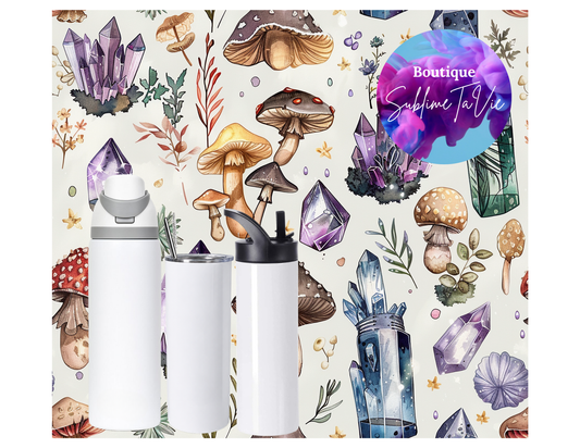 Tasse isotherme crystal et champignons