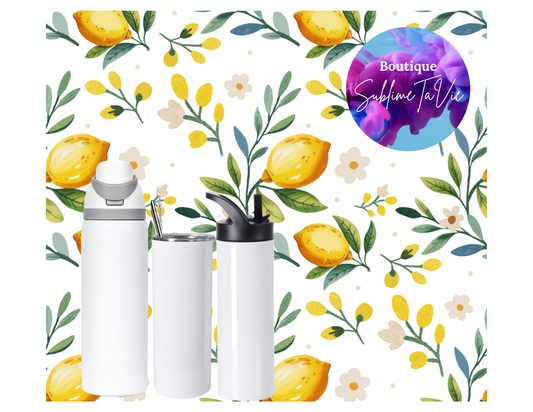 Tasse isotherme citrons jaune