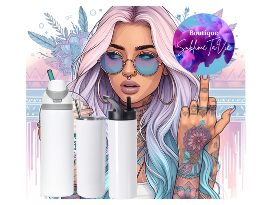 Tasse isotherme summer girl pastel