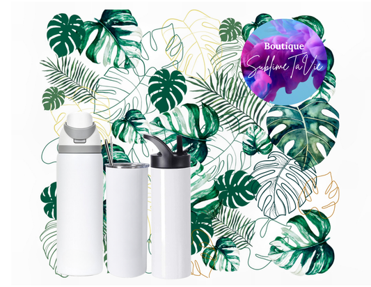 Tasse isotherme feuille monstera