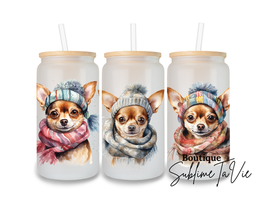 Gobelet givré chihuahua hiver