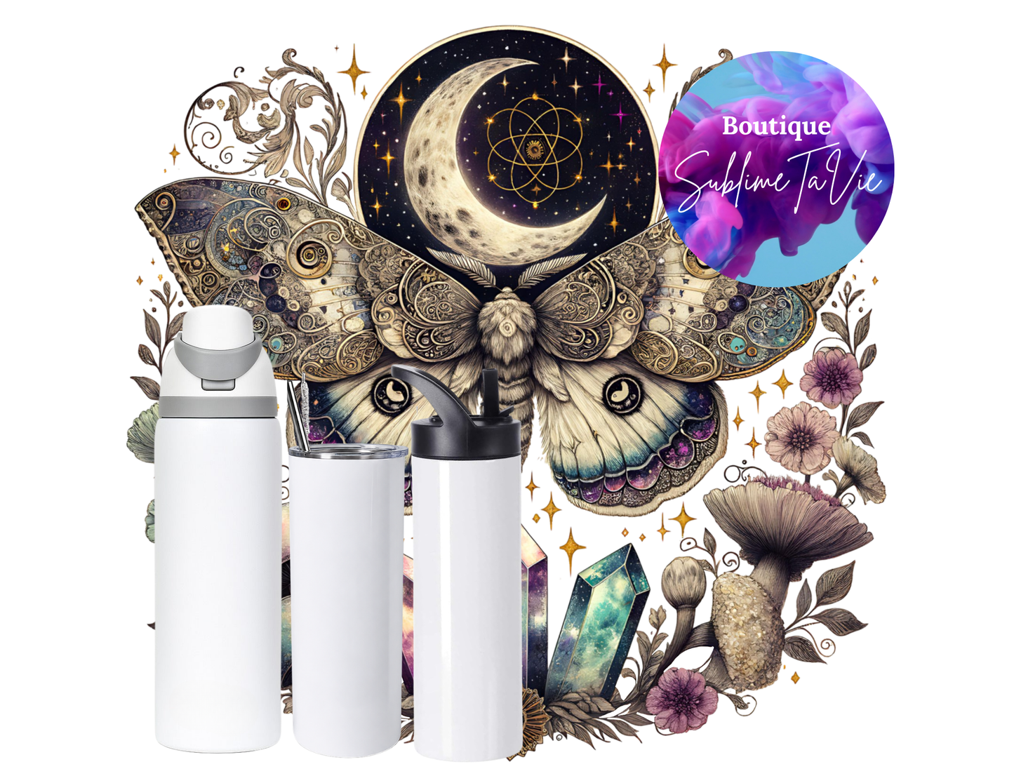 Tasse isotherme papillon de nuit
