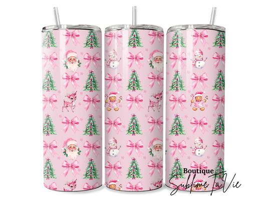 Tumbler noël rose