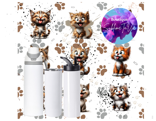 Tasse isotherme chattons rigolos