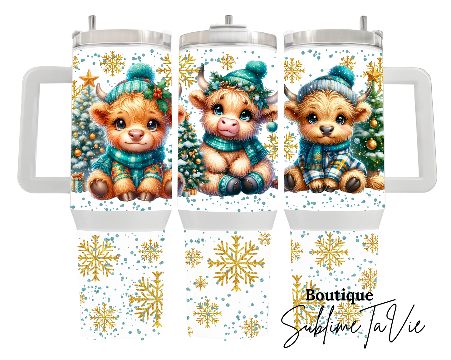 Tumbler 40oz vache de noël