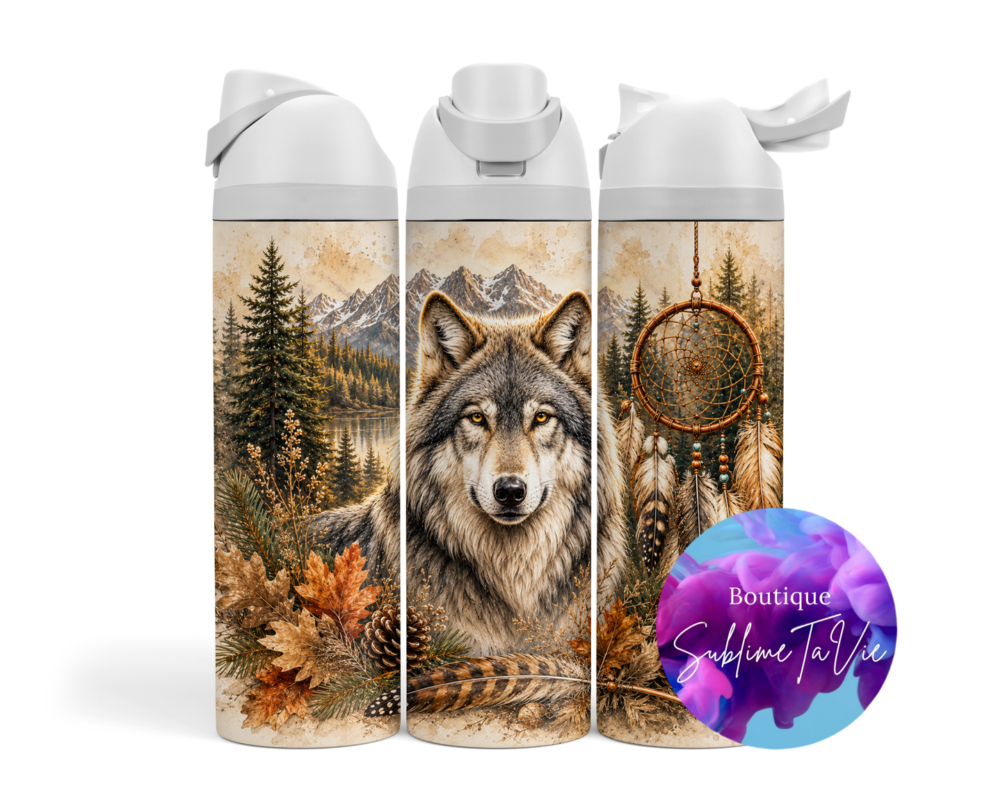 Tasse isotherme Owa - Loup nature sauvage