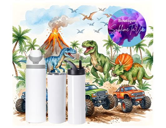 Tasse isotherme dinosaures monster truck