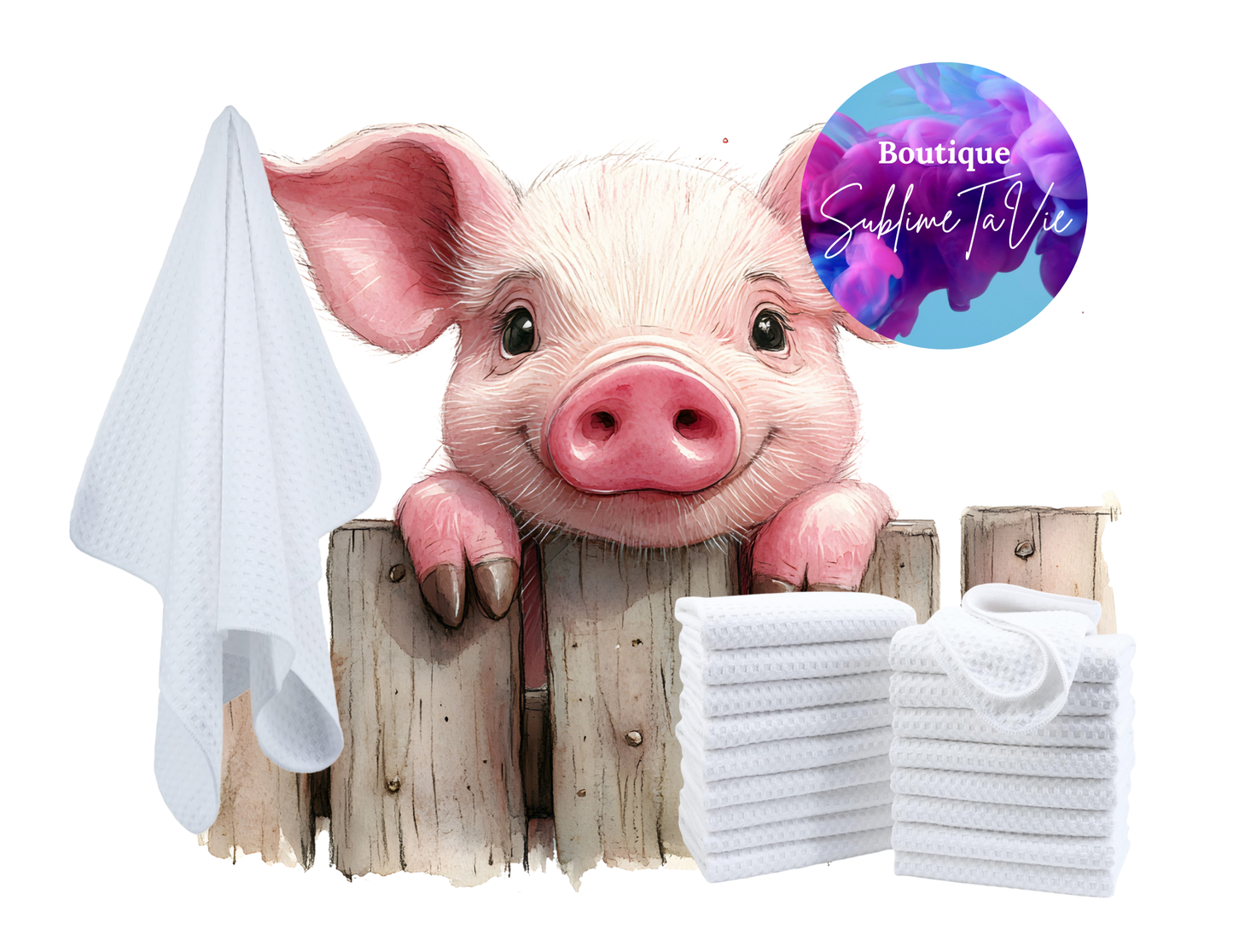 Serviette de cuisine cochon