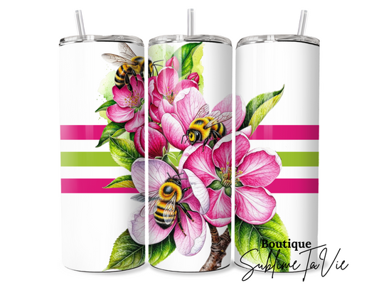 Tumbler abeilles fleurs